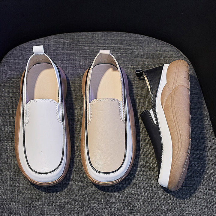 BowLift | Thick Sole Low Cut Leather Shoes