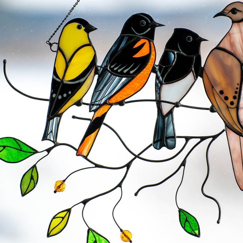 Birds Stained Glass Window Hangings 🐦 | Bowlift