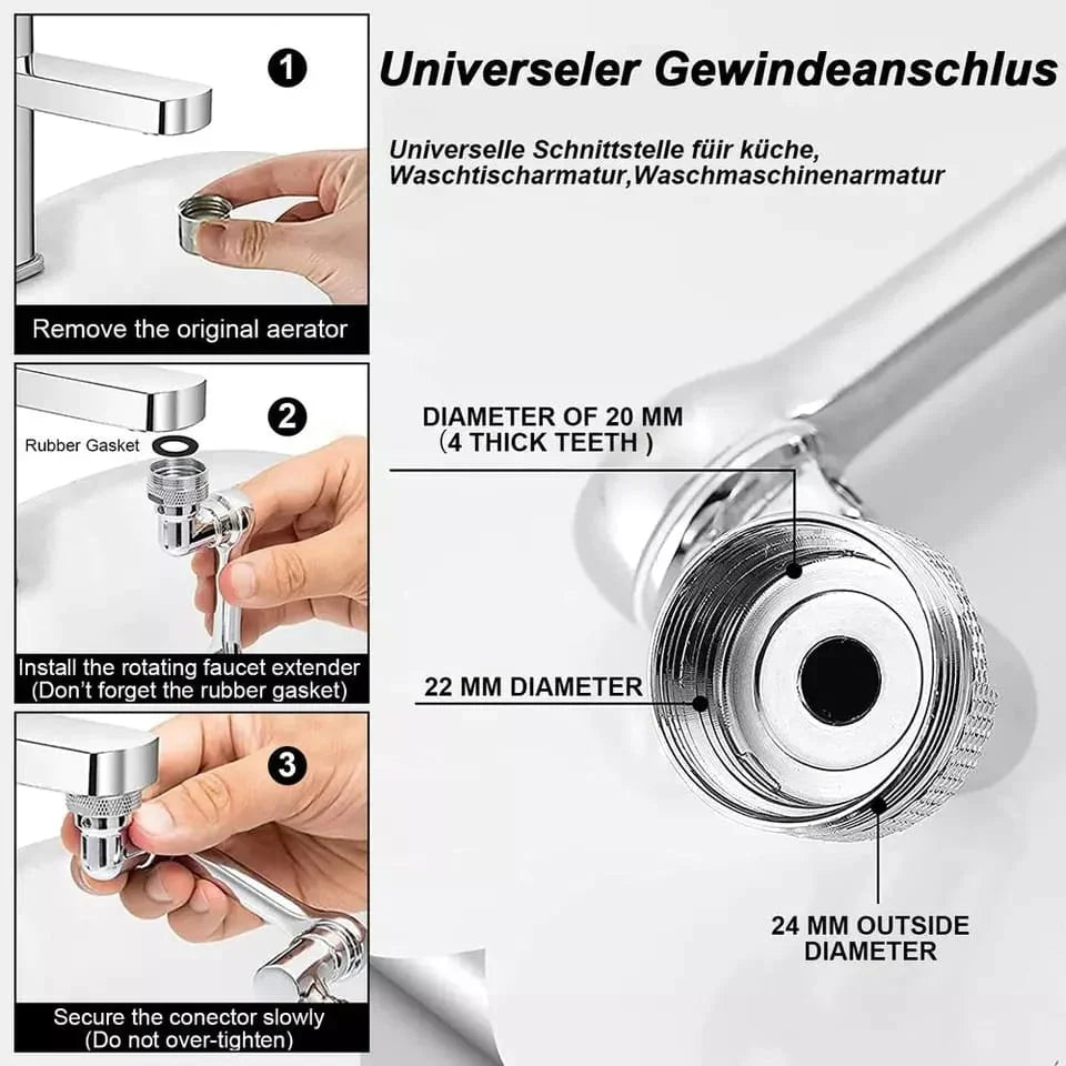 1080° Rotating Faucet Bowlift