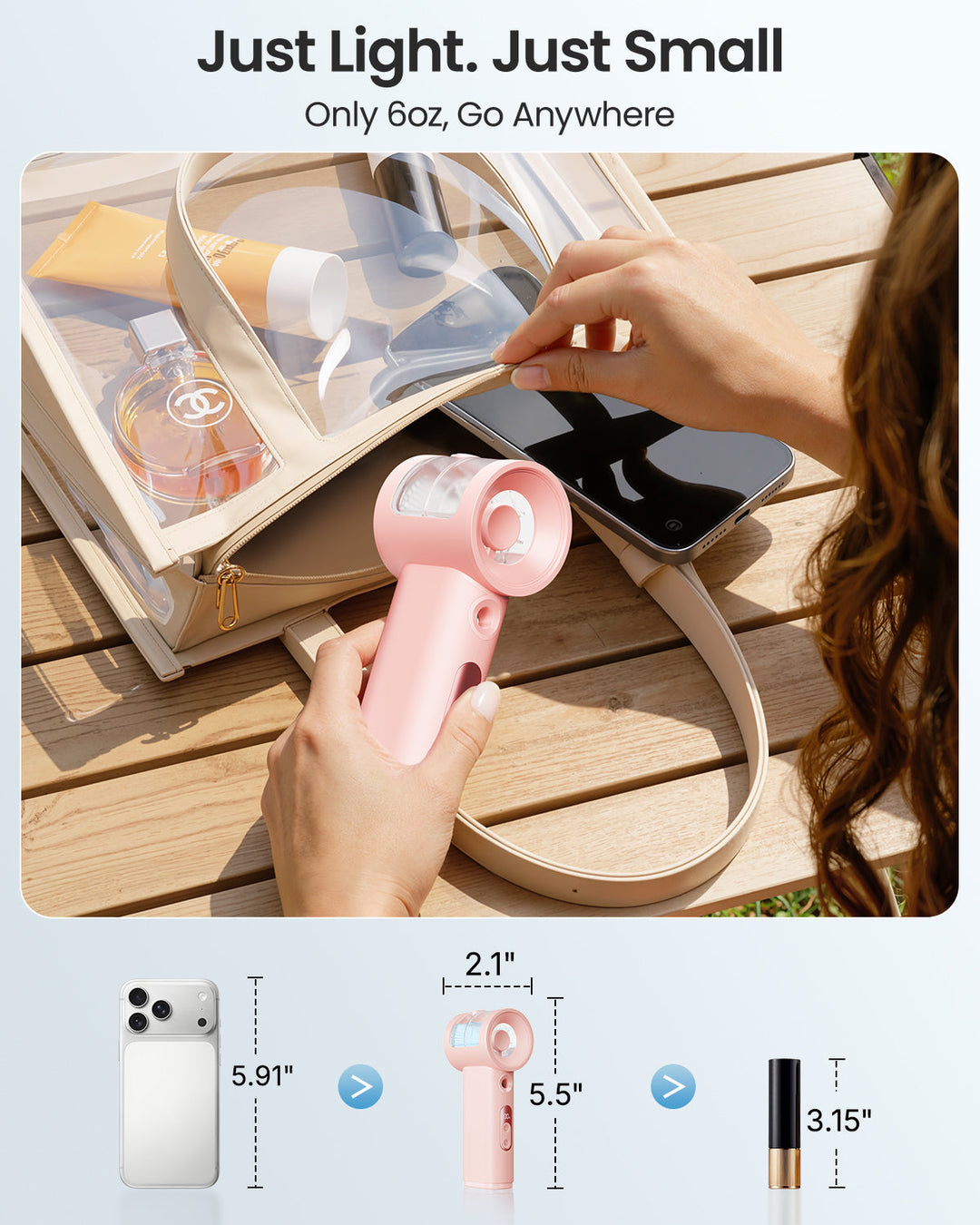 Portable Misting Fan - 5-Speed High-Power Handheld Fan | Bowlift