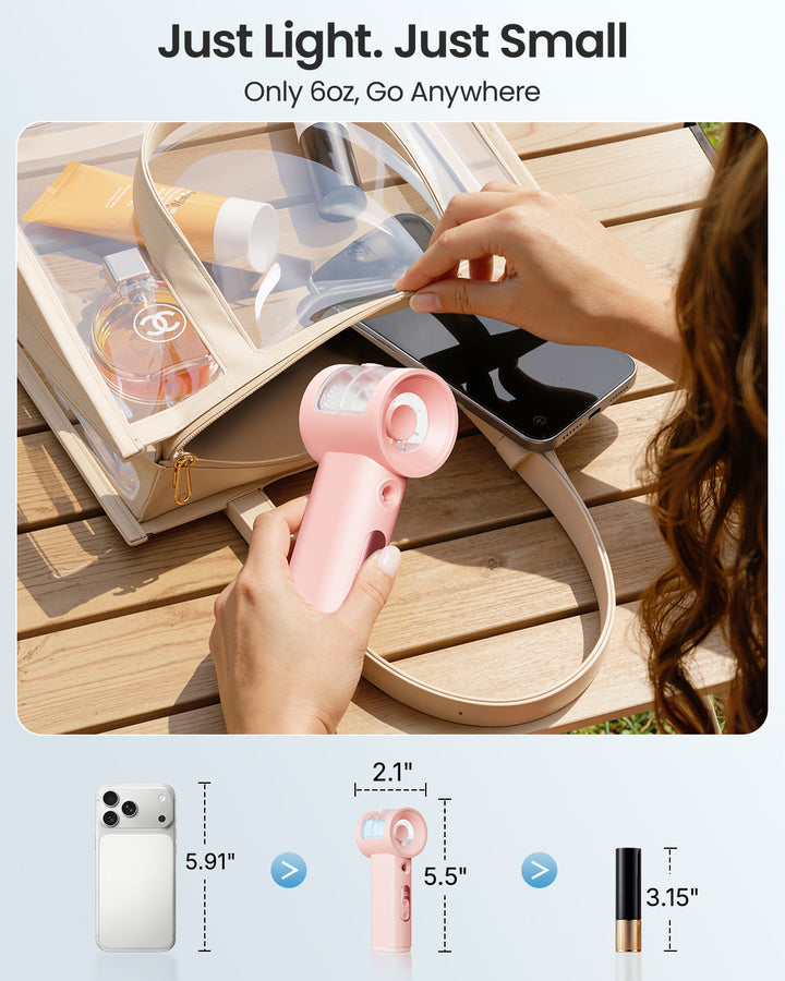 Portable Misting Fan - 5-Speed High-Power Handheld Fan | Bowlift
