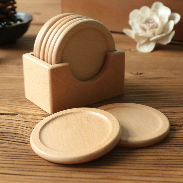 BowLift | Japanese Style Wooden Coaster | 6pcs Set