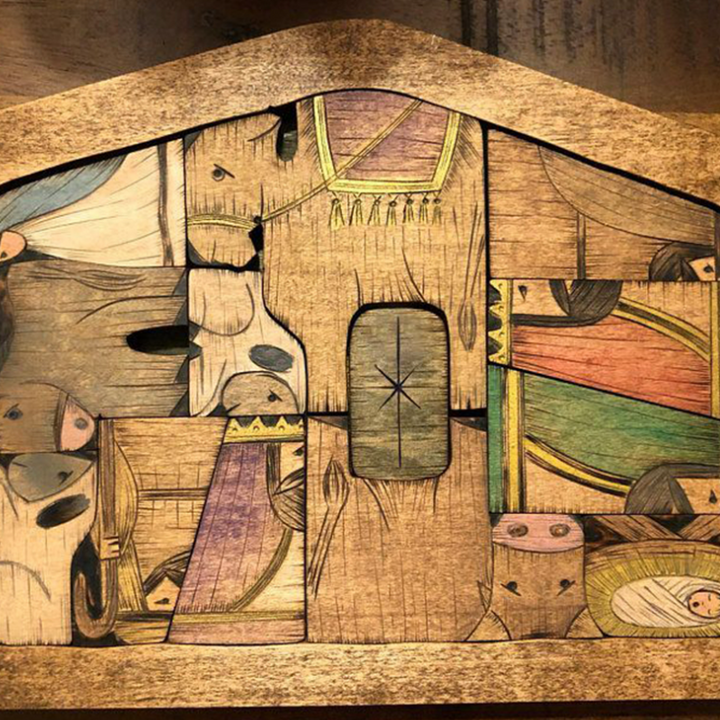 Wooden puzzle set by JéSus | Bowlift