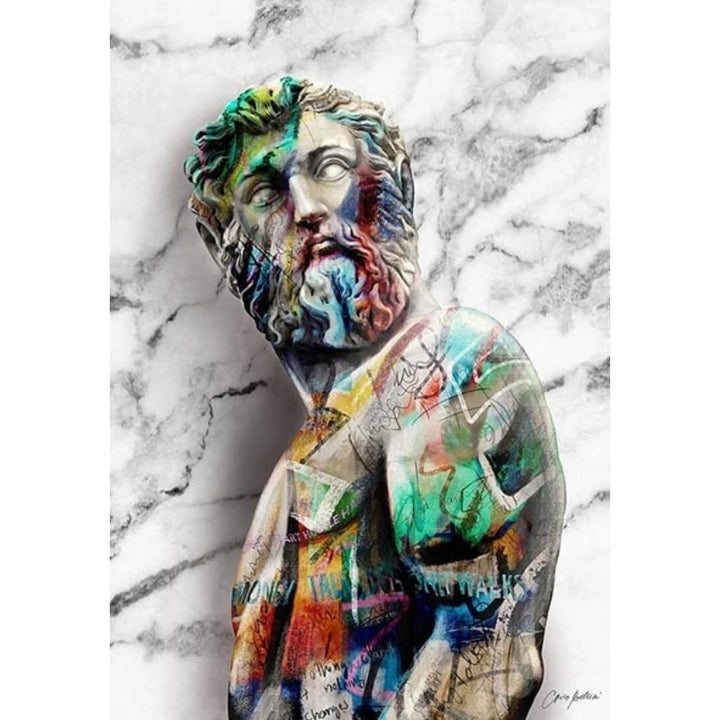 David Head Sculpture Graffiti - Canvas Wall Art Painting | Bowlift