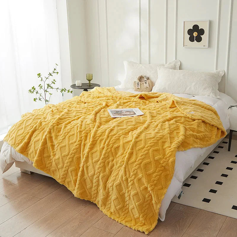 BowLift | Reversible Thick Lambswool Blanket - CozyLuxe