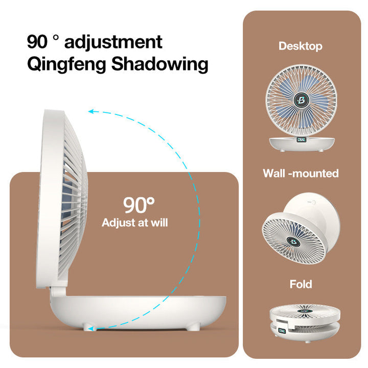 Portable Mini Desktop Fan, USB Rechargeable Adjustable Wall-Mount Fan | Bowlift