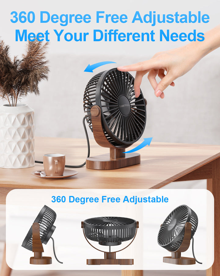 6.5 Inch USB Small Desk Fan for Home Office Car Outdoor Travel | Bowlift