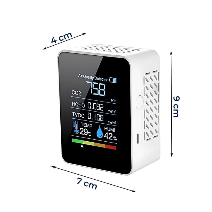 AirSense Pro CO2 Carbon Dioxide Monitor Air Quality Detector | Real-Time Alerts - Air Quality Monitor - for Clean Air Bowlift