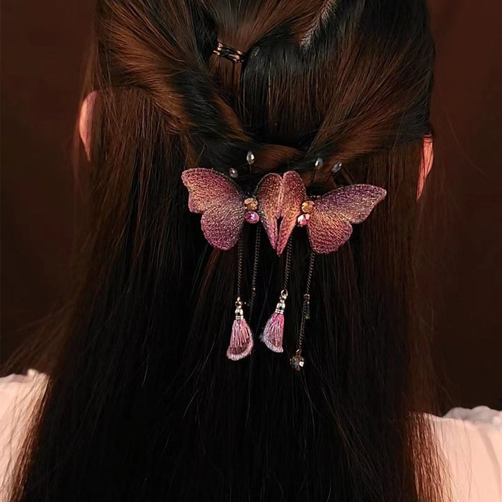 BowLift | Temperament Butterfly Rhinestone Tassel Hair Clip