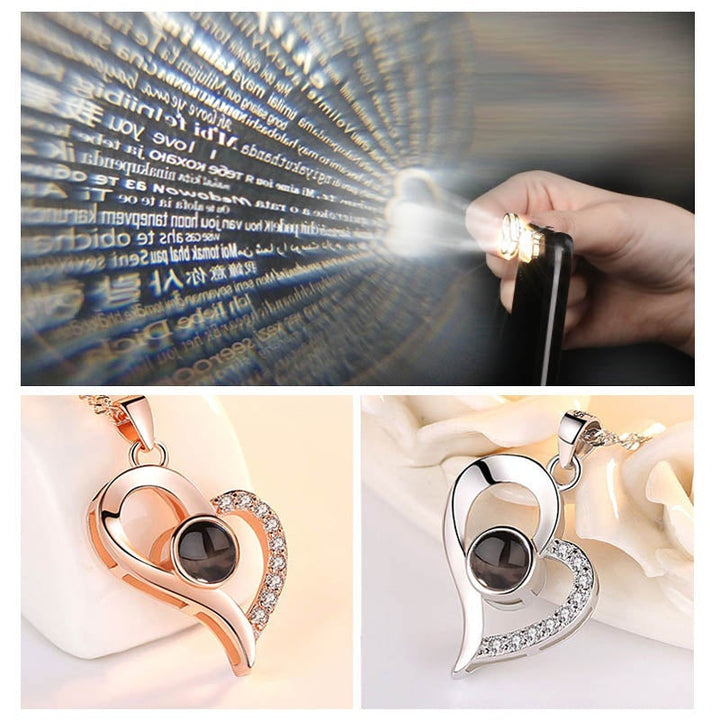 BowLift | Love Projection Heart Necklace (I love you in 100 languages)