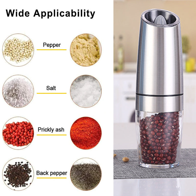Automatic Electric Gravity Induction Salt and Pepper Grinder | Bowlift