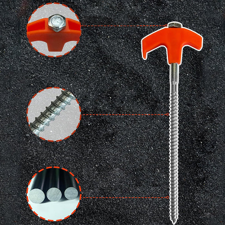 Rotatable tent pegs with thread | Bowlift