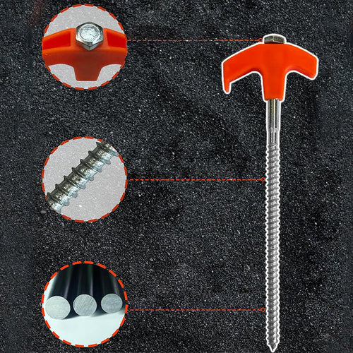 Rotatable tent pegs with thread | Bowlift