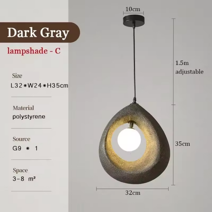 BowLift | Japanese Wabi Sabi Pendant Lamp with Minimalist Design