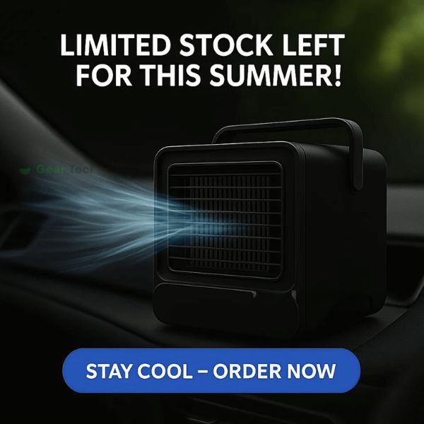 BowLift | Portable Mini Air Conditioner | Ultra-Portable Car AC System, Quiet 4-Blade Design & Ideal for Home, Office, and Travel Use