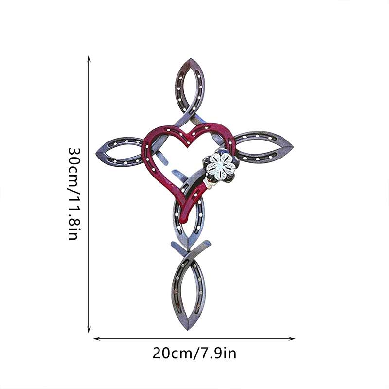 BowLift | Natural Horseshoe Cross with Heart