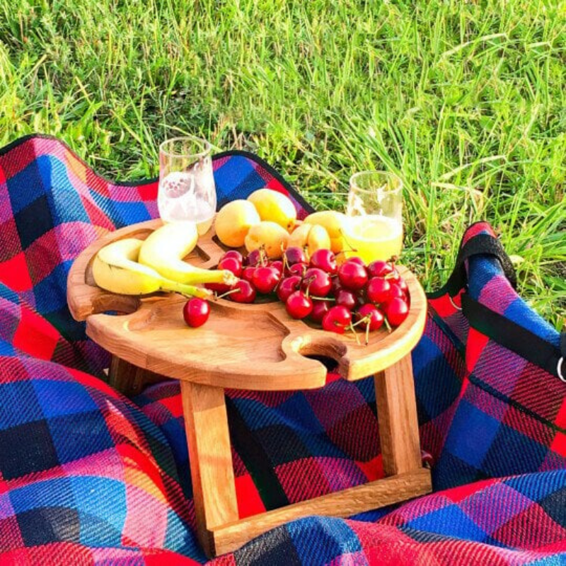 WineNest - Stylish Folding Picnic Table for Wine Bowlift
