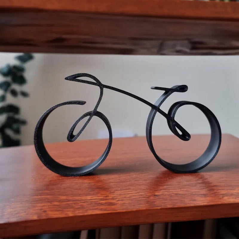 BowLift | Velaro Bike Sculpture | Minimalist Wire Frame Design | Iron Black | Gift Idea for Bike Lovers