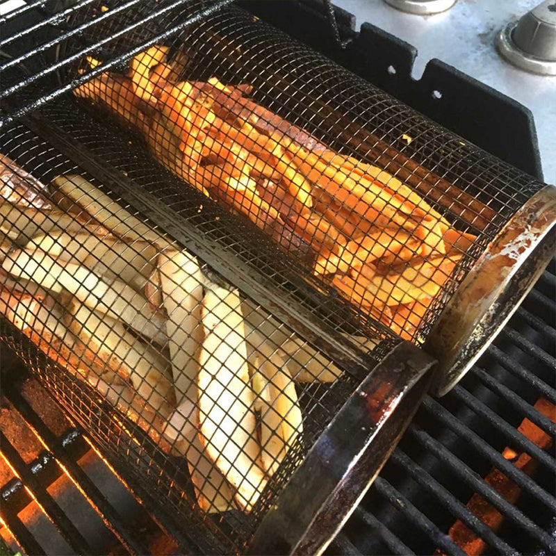 BowLift | Stainless Steel Rolling Grill Basket