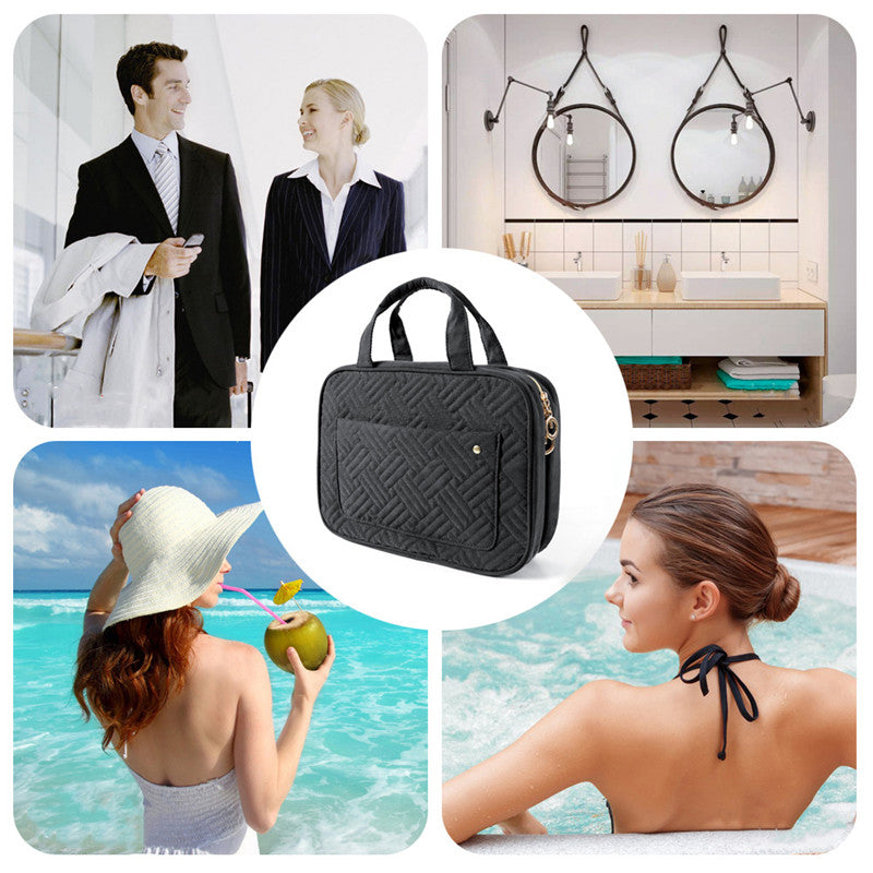 BowLift | Travelique Travel Cosmetic Organizer | Compact & Water-Repellent | With 4 Compartments & 360° Hook | For Women & Men
