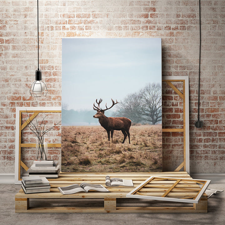 Regal Deer in the Plains - Canvas Wall Art Painting | Bowlift