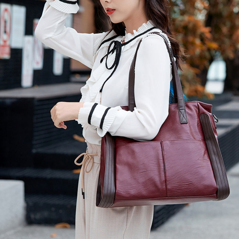 Women's tote bag made of soft leather with large capacity | Bowlift