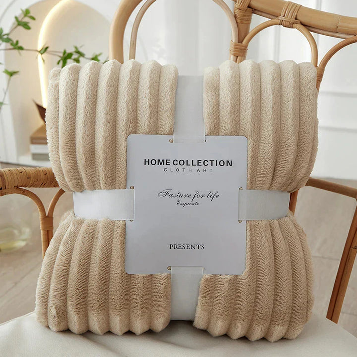 BowLift | Wide Striped Flannel Fleece Blanket - CozyStripe