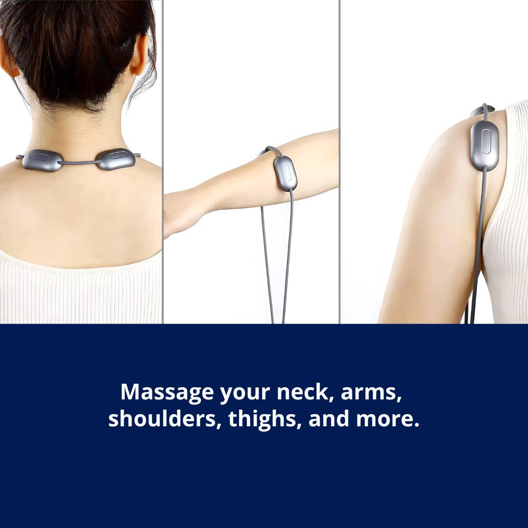 NeckEasePro Portable EMS Cervical Spine Massager | Pain Relief for Neck and Shoulder Tension - Muscle Relaxation Bowlift