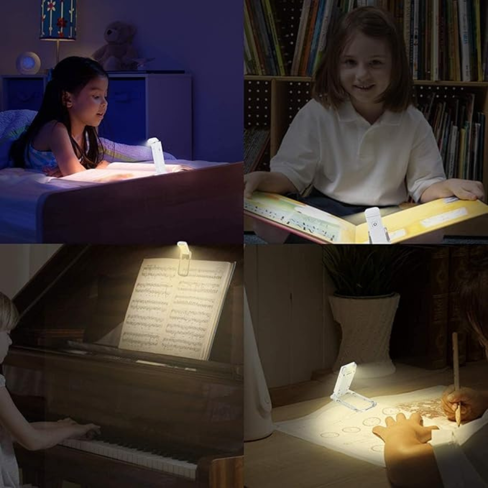 BowLift | Book Reading Lights - Adjustable LED Clip-on Rechargeable Book Light, USB Powered for Reading in Bed, Best for Bookworms and Kids