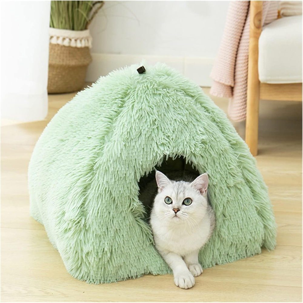 FurryHaven • Plush Cave Cat Bed