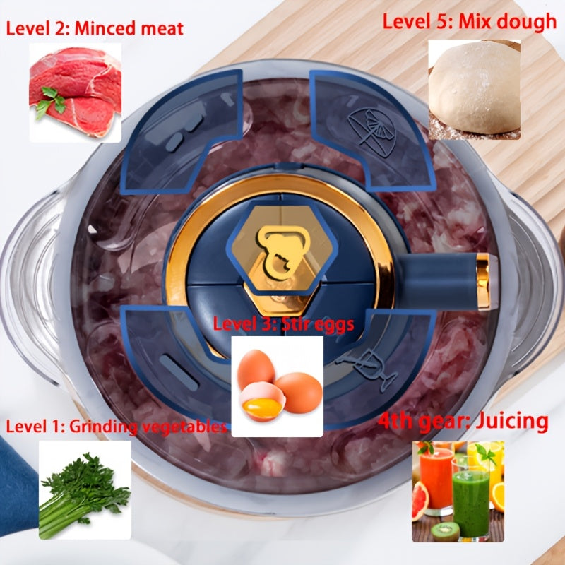BowLift | Stainless Steel Food Processor – Powerful Meat Grinder & Vegetable Chopper (5L, 5000 RPM)