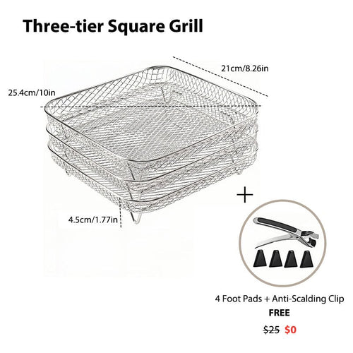 BowLift | 3-Layer Stackable Air Fryer Rack
