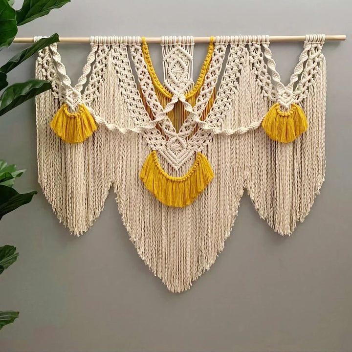 BowLift | Yellow Large Macrame Wall Hanging Tapestry