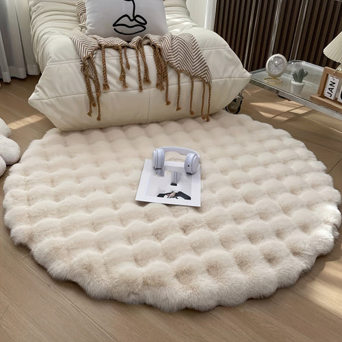 Round fluffy rug for stylish rooms – Soft rug for living room & bedroom | Bowlift