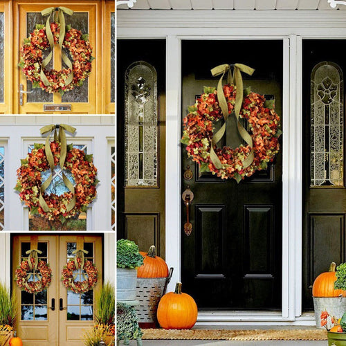 BowLift | Pendant Hydrangea Wreath Ornaments Artificial Flower Ornaments Pastoral Style Wall Hanging