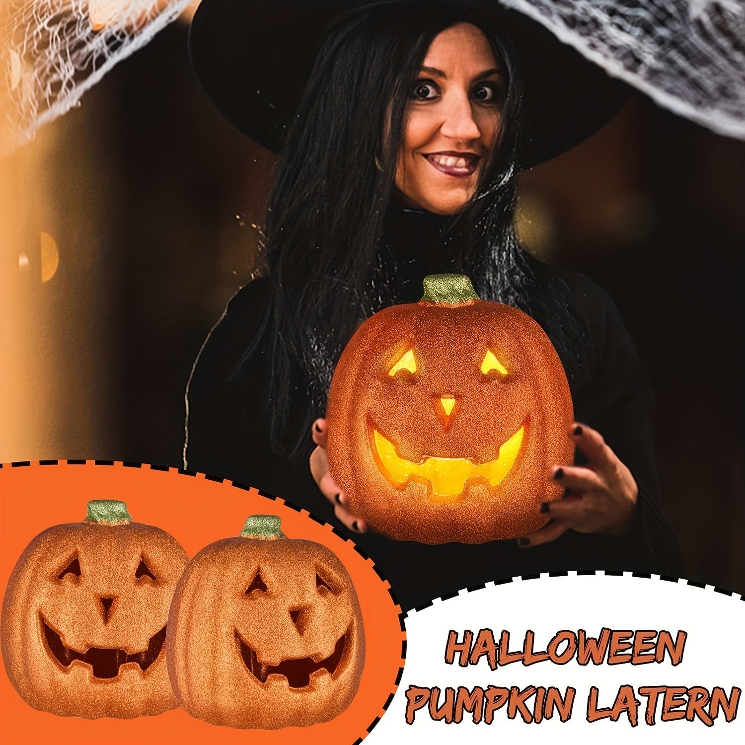 BowLift | Glowing Light-Up Jack O'Lantern Halloween Decoration | Battery Operated