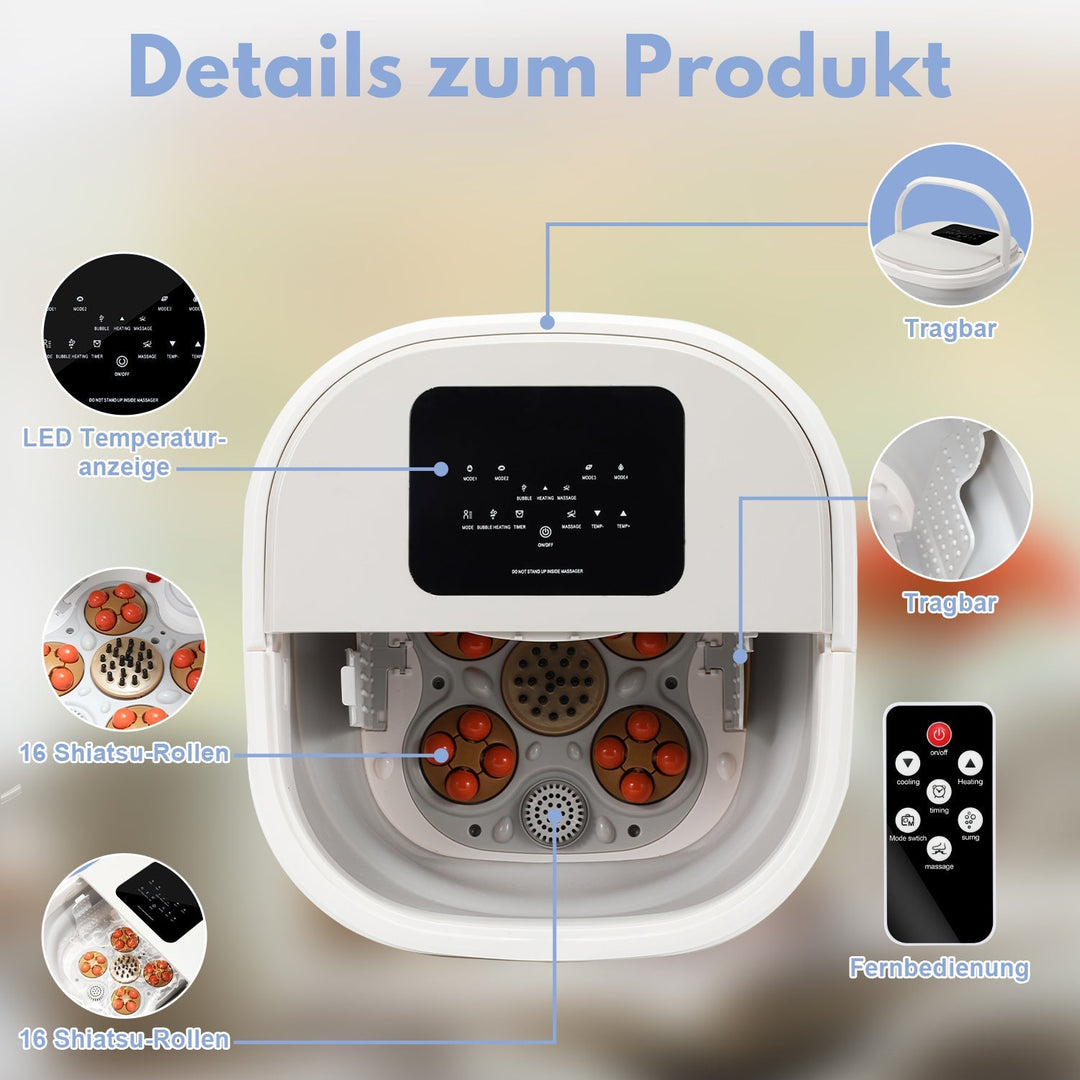 Electric foot massage device heating foldable | Bowlift