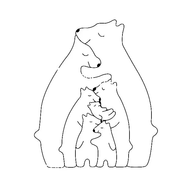 BowLift | CozyBears Wooden Family Puzzle