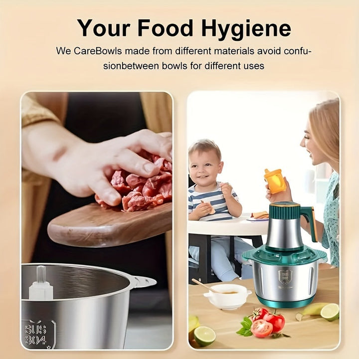 BowLift | Stainless Steel Food Processor – Powerful Meat Grinder & Vegetable Chopper (5L, 5000 RPM)