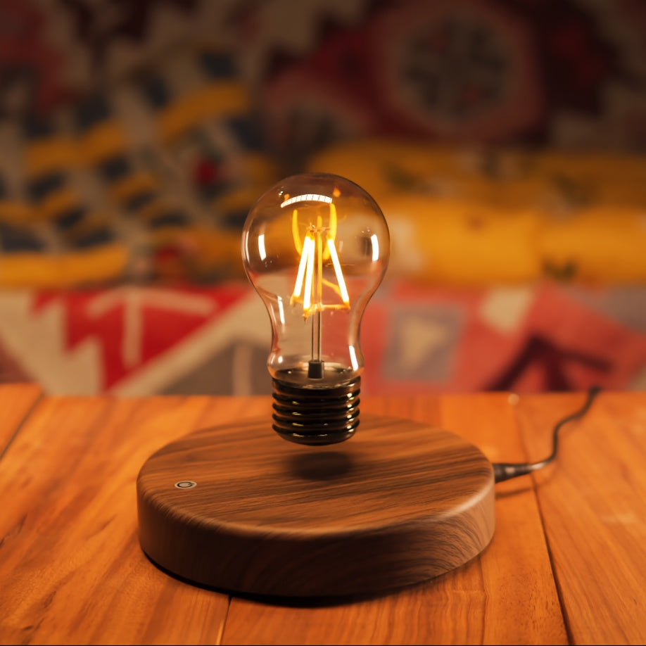 BowLift | Magnetic Levitation Light Bulb – Floating LED Desk Lamp with Rotating Bulb for Unique Home Décor and Creative Christmas Gifts