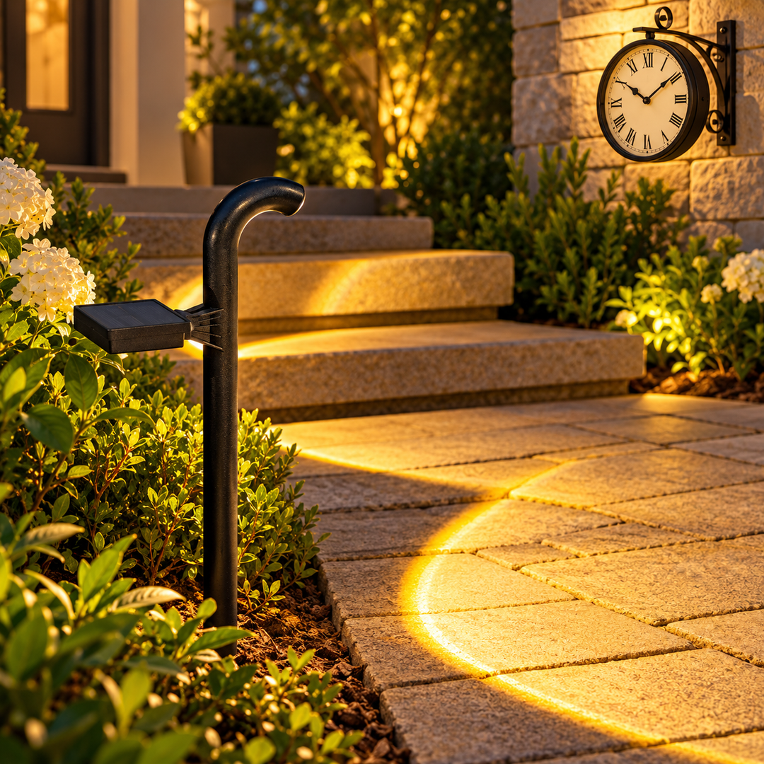 Low-Profile Solar Pathway Stake Lights with Warm LED Pooling Effect Bowlift