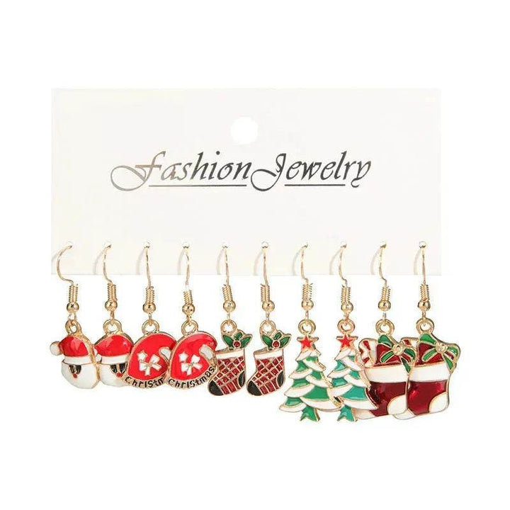 BowLift | Christmas Stud Combination Suit Snowflake Elk Earrings