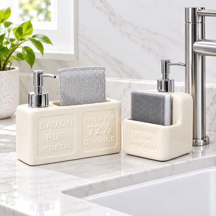 Ceramic Countertop Soap Dispenser and Toothbrush Holder Bowlift