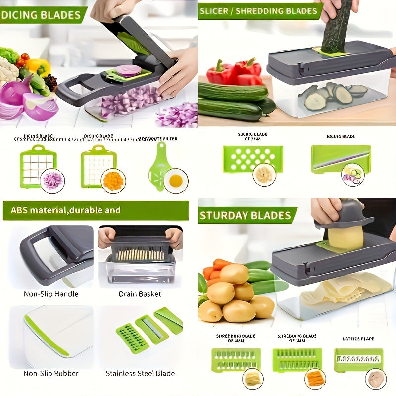 Multifunctional Vegetable Cutter 16-in-1 with Catch Container | Bowlift