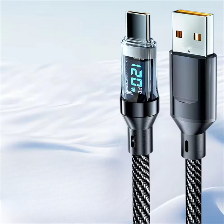 BowLift | SuperCharge 120W Type-C Fast Charging Cable with LED Display
