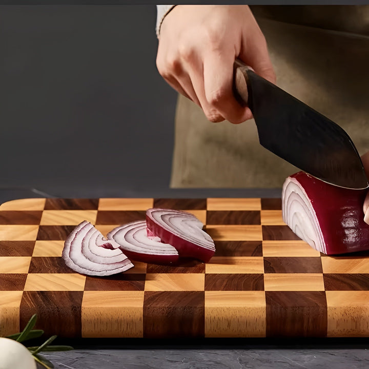 Chessboard Cutting Board Made of Wood – Decorative & Sturdy | Ideal for Cutting and Serving | Bowlift