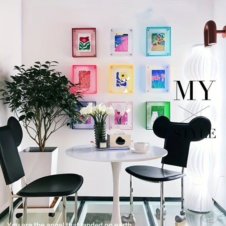 VividFrame – Colorful Transparent Photo Frame for Wall and Table Bowlift