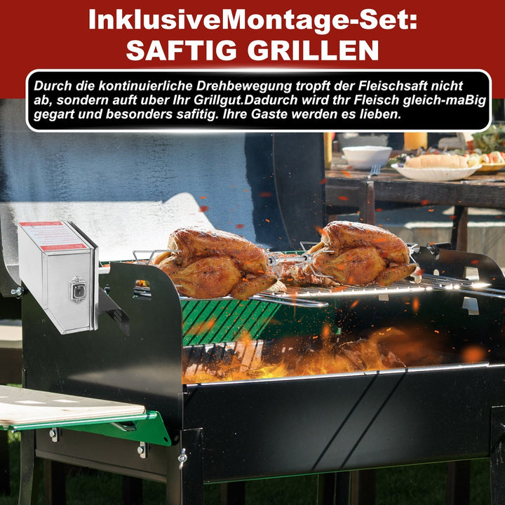 BBQ Grill Skewer Stainless Steel Motor 4x Meat Needle | Bowlift