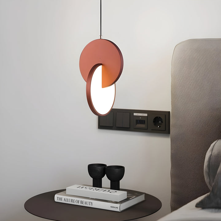 Modern Scandinavian LED Pendant Lamp with Round Frame and Warm Glow Bowlift