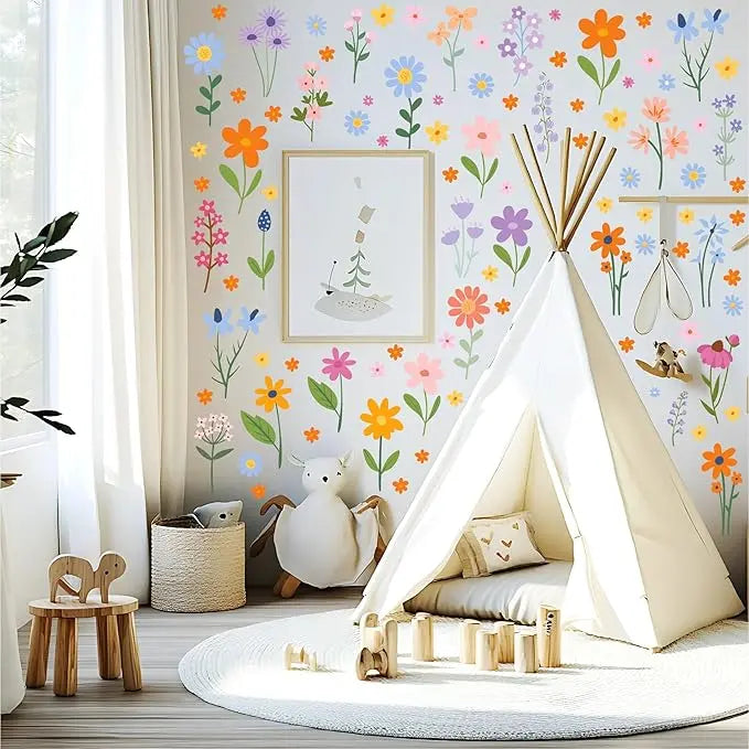 BowLift | 8 Sheets Spring Flowers Wall Stickers – 102 Self-Adhesive Designs for a Fresh Home!